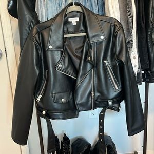 Black leather jacket